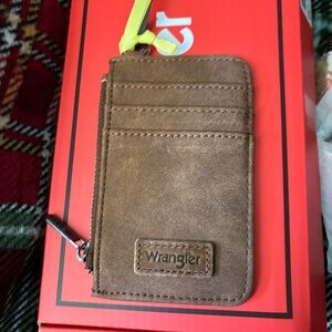 Wrangler Tan Leather Card Holder